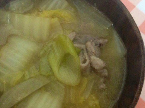 白菜&ネギ&豚肉の味噌汁☆